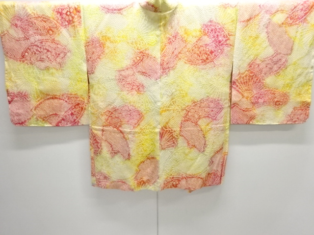 未使用品　きぬた屋　本総絞り　地紙に花模様羽織